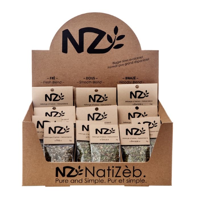 NatiZèb – présentoir des mélanges d’herbes